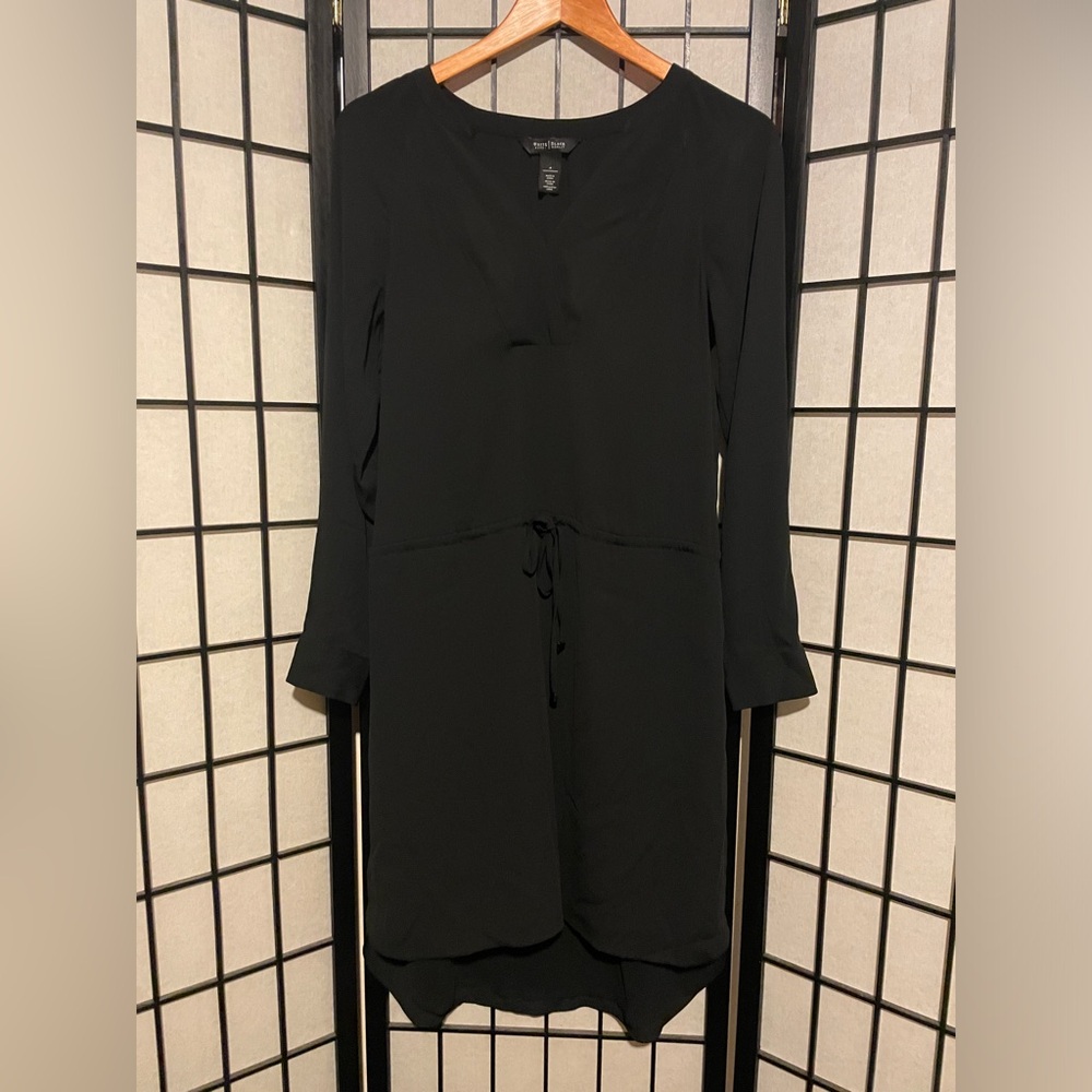 White House Black Market Womens Dress Raglan Sleeve Drawstring Shirtdress Size 4